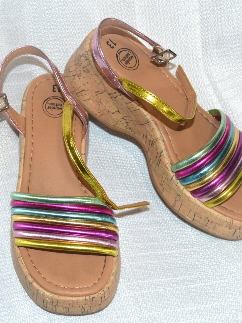 Wonder Nation Metallic Sandals – Size 13